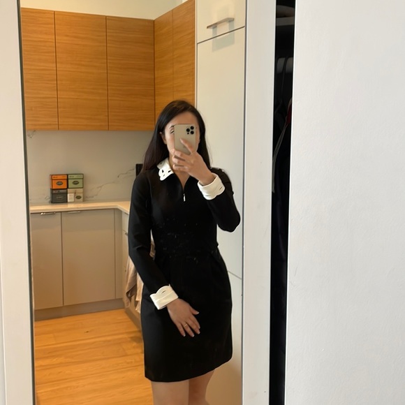 Ted Baker London Dresses & Skirts - Ted baker london knee high black dress, neck and sleeves embroidered details